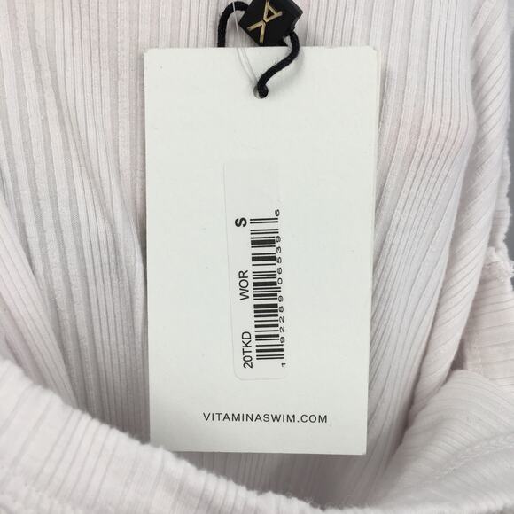 Vitamin A West Organic Rib Tank Midi Dress S Sleeveless Scoop Neck White NWT - Picture 7 of 10